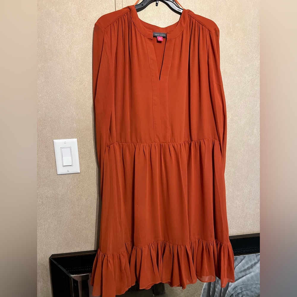 Vince Camuto Terracotta Tiered Dress